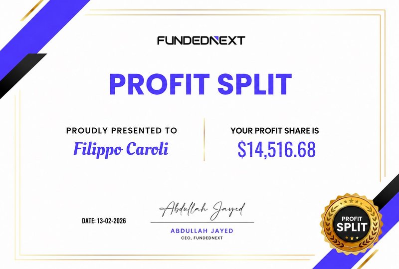 Payout from FundedNext — $14,516