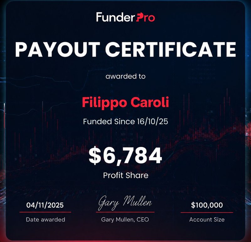 Payout from FunderPro — $6,784
